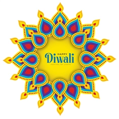 Diwali Decoration Happy Diwali Rangoli Transparent Sticker